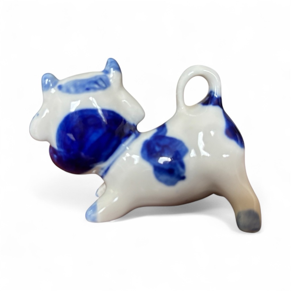 Delft Cow Figurine Porcelain Dutch Vintage - Picture 2 of 4